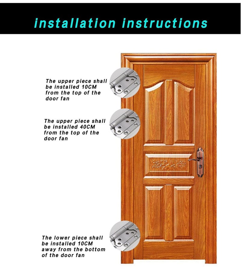 Bigwe 6 Pack Non-Mortise Door Hinges  4 x 3 inch Stainless Steel Door Hinge  Easy to Install with Mounting Screws Silver - Image 4